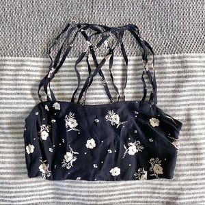 Floral Crop Top with Strappy Back